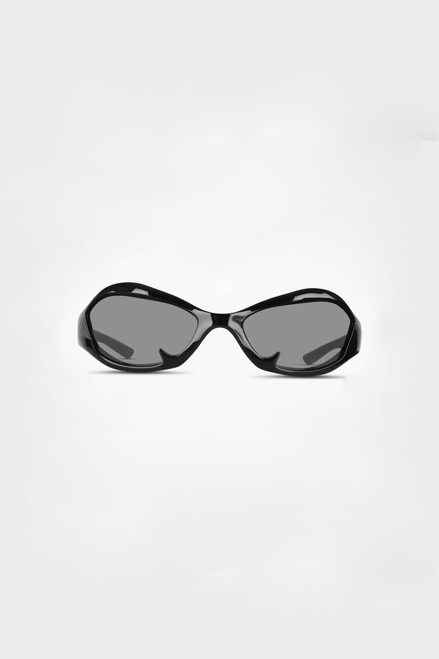 JordanLuca XP1 black sunglasses, inspired by Y2K fashion.